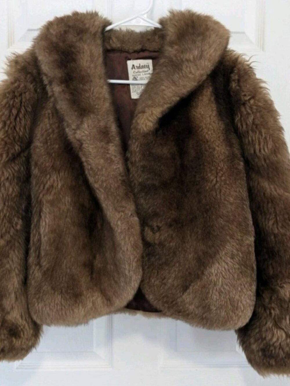 Vtg Ardney Shearling Jacket 12 Tan Mob Wife Penny Lane 70s Boho Fur Puffer Coat